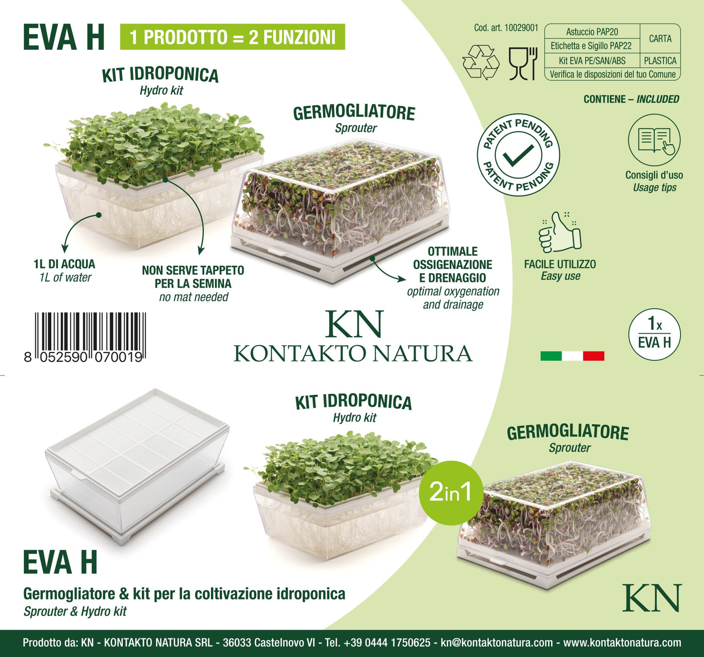 EVA H - Germogliatore & Hydro kit
