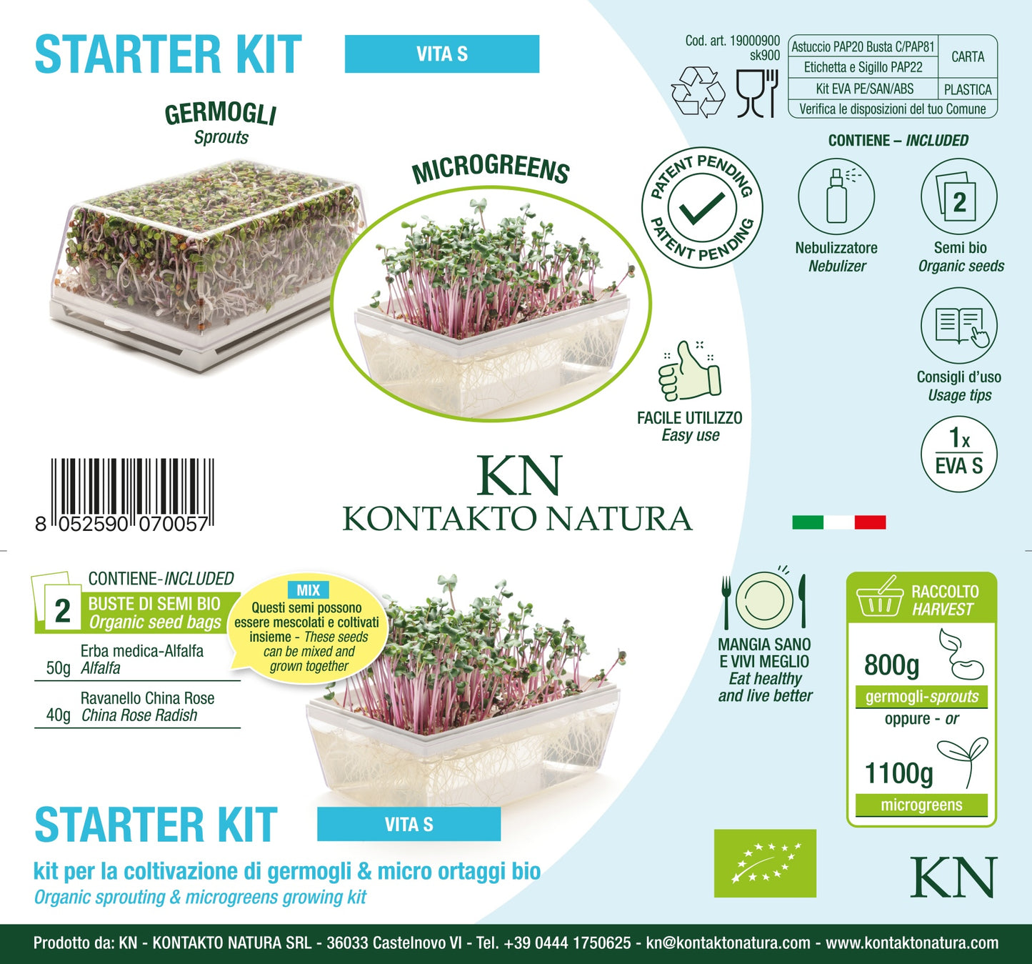 Starter kit germogli & microgreens - Vita S - sk900