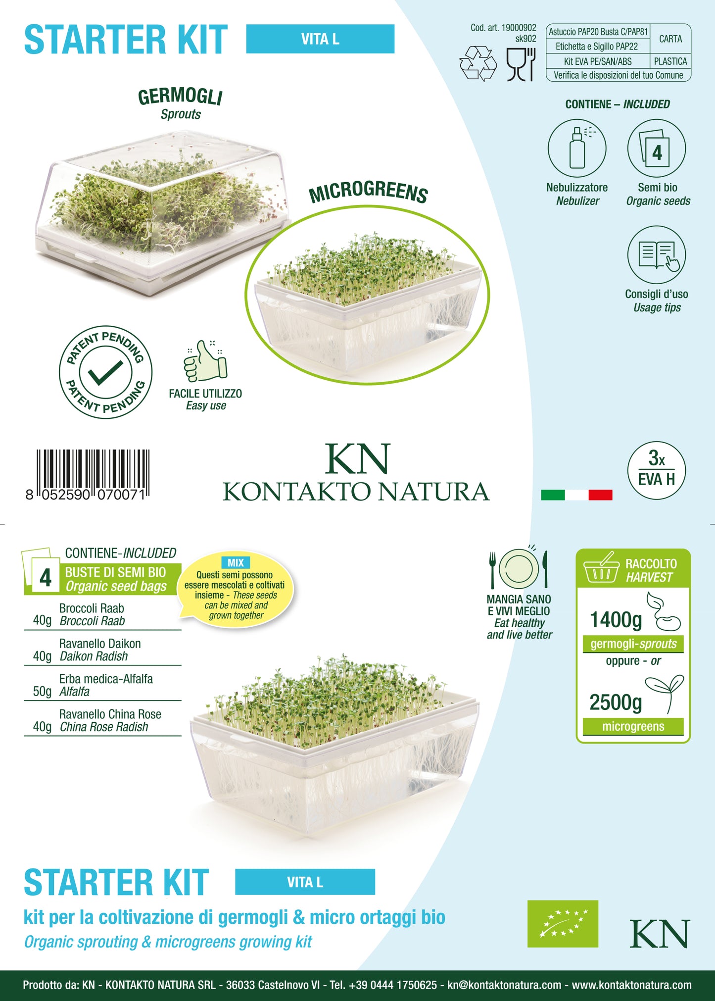 Starter kit germogli & microgreens - Vita L - sk902
