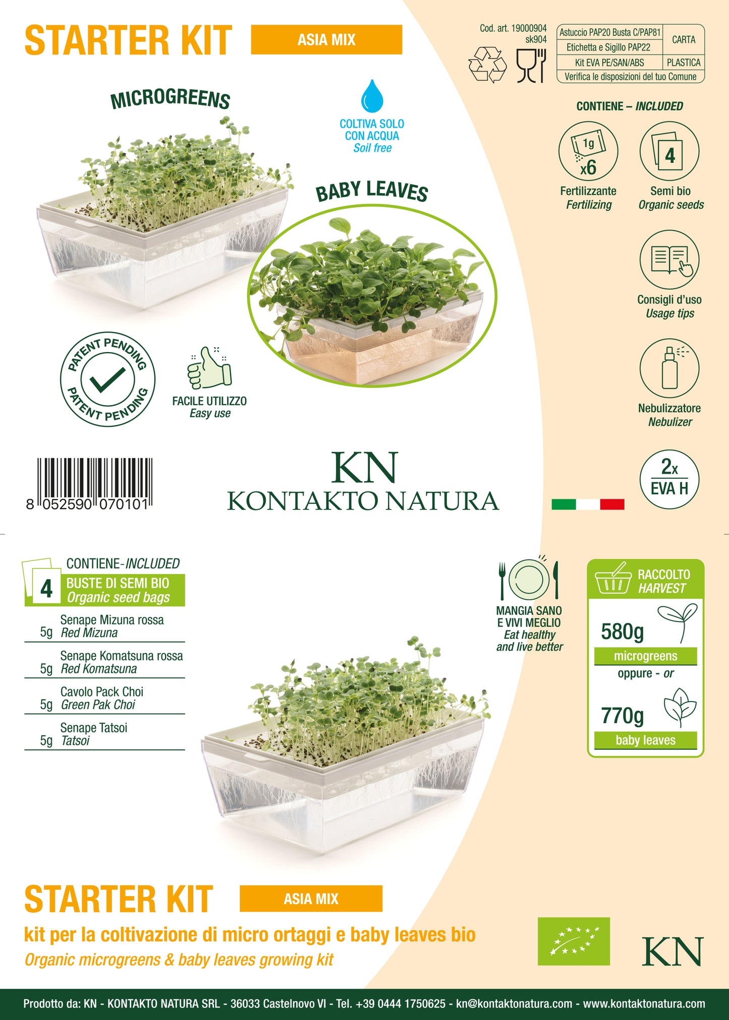 Starter kit baby leaves & microgreens - Asia Mix - sk904