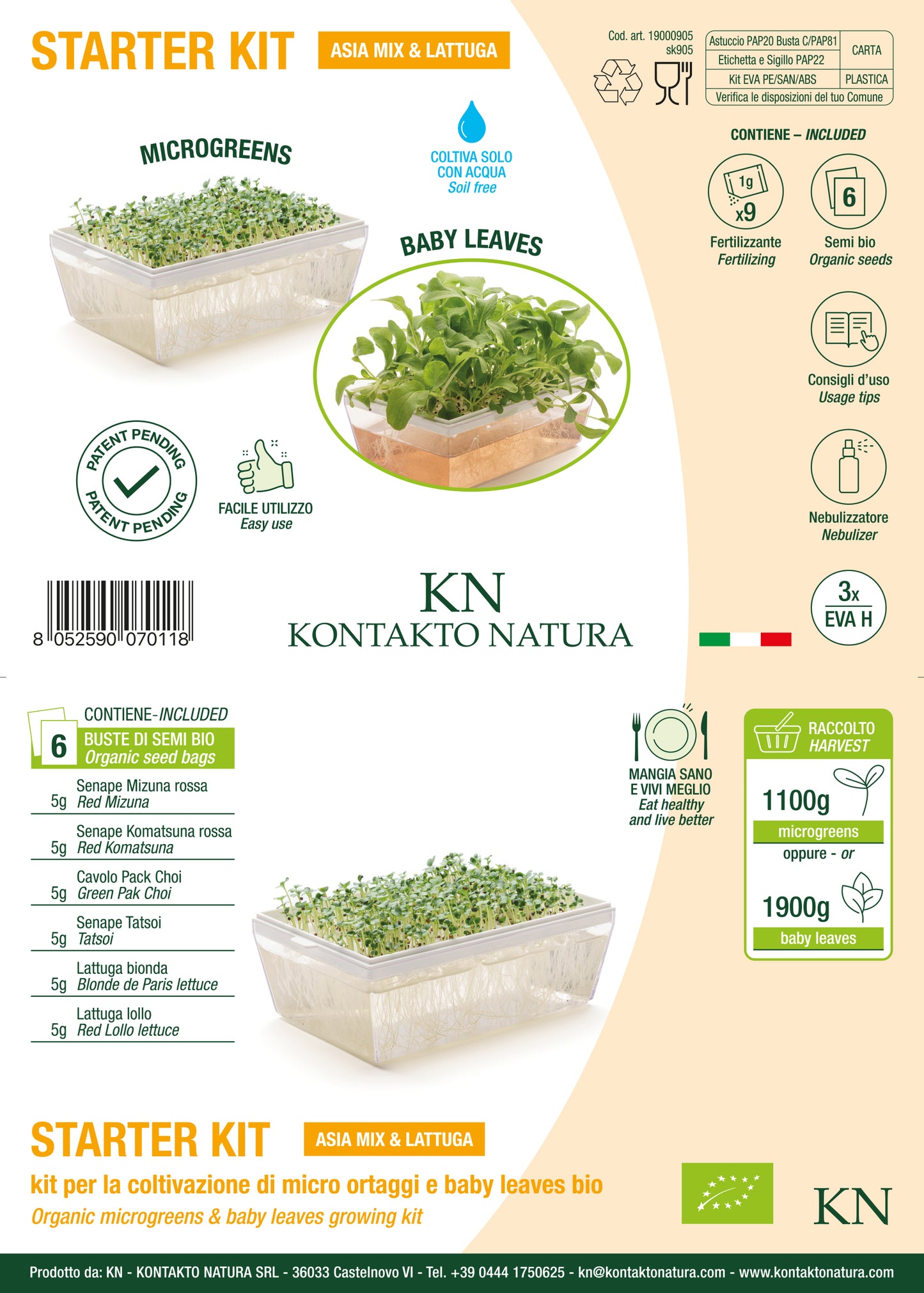 Starter kit baby leaves & microgreens - Asia Mix&Lattuga - sk905