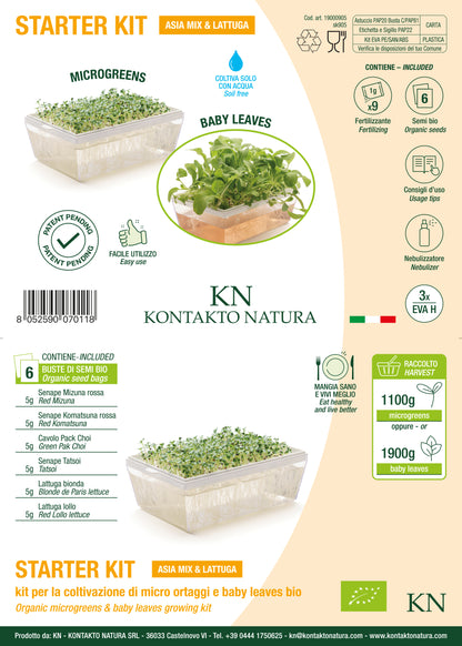 Starter kit baby leaves & microgreens - Asia Mix&Lattuga - sk905