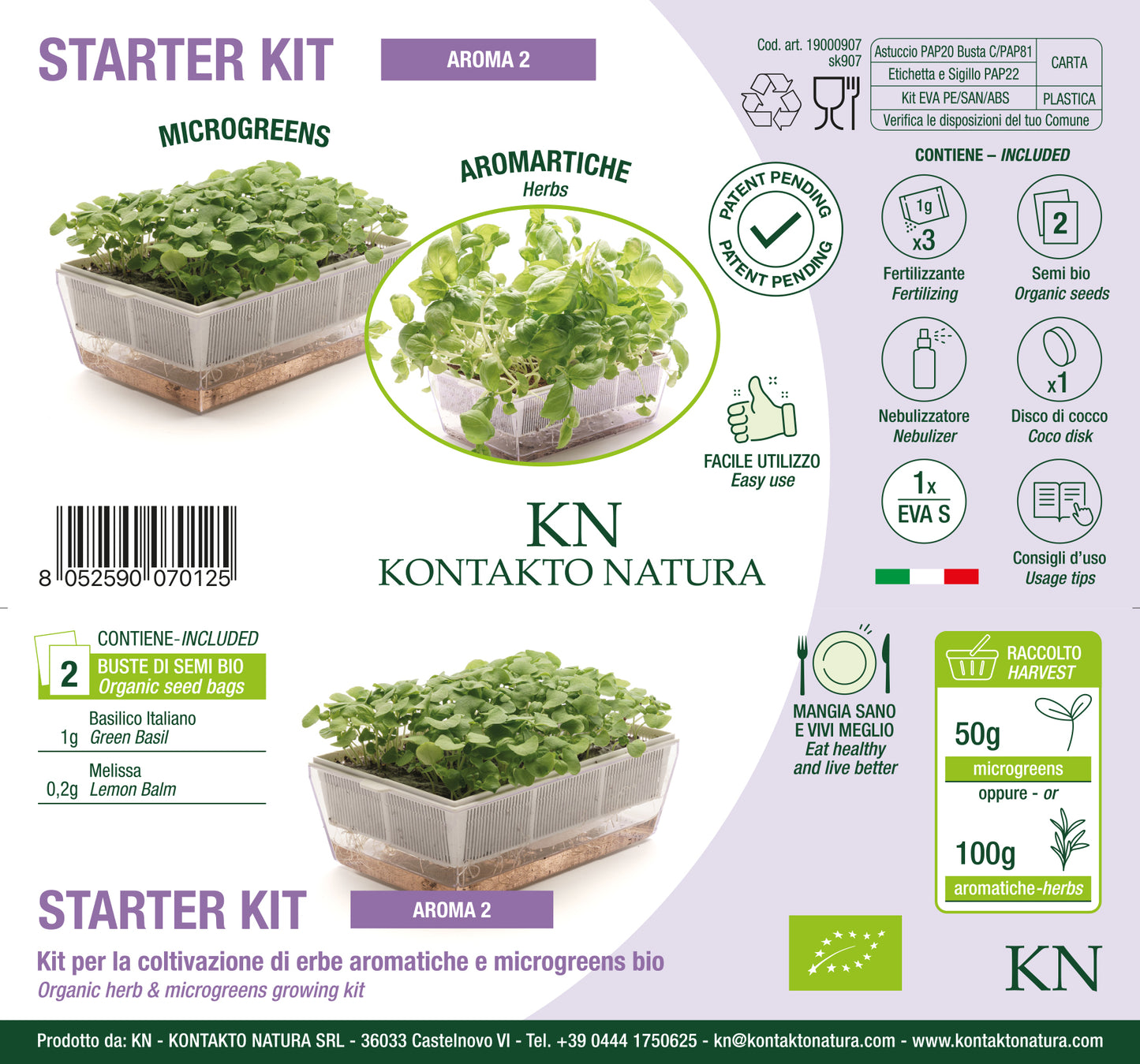 Starter kit aromatiche & microgreens - Aroma2 - sk907