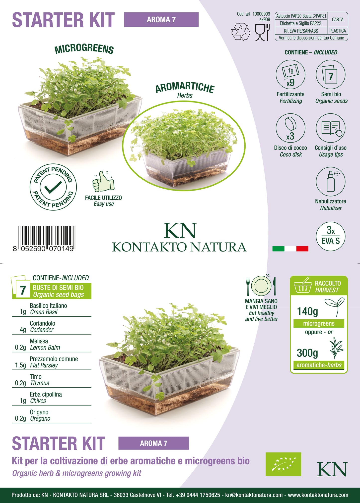 Starter kit aromatiche & microgreens - Aroma7 - sk909