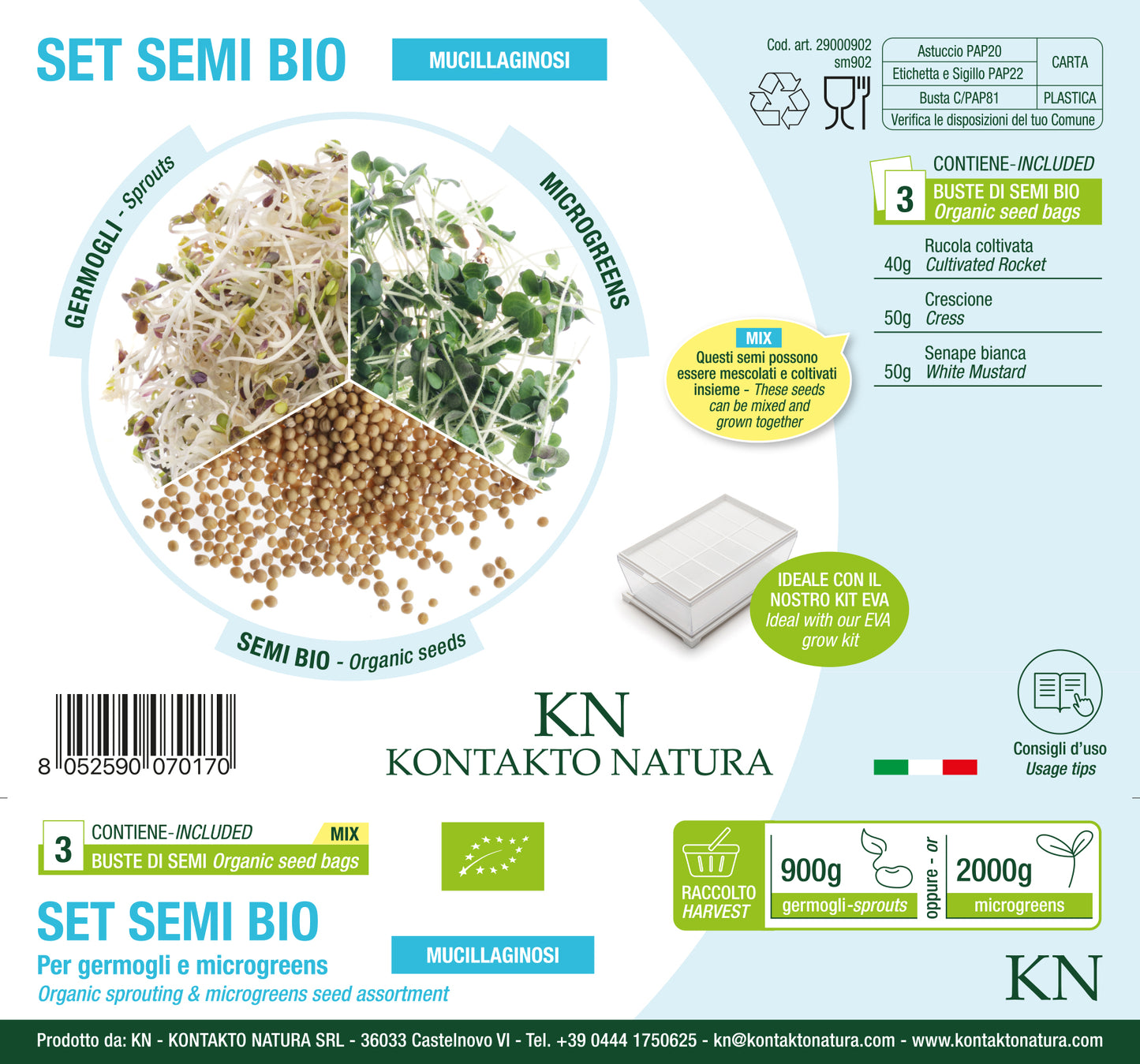 Set 3 semi bio per microgreens - mucillaginosi - sm902