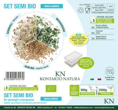 Set 3 semi bio per microgreens - mucillaginosi - sm902