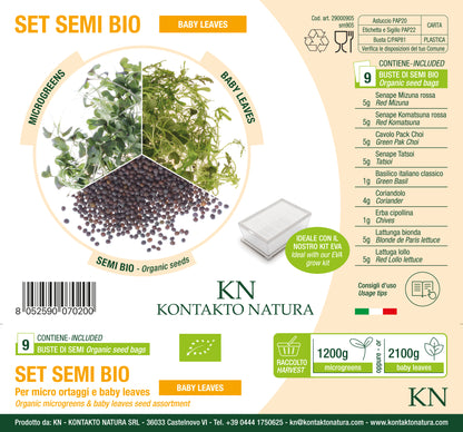 Set 9 semi bio per baby leaves & microgreens sm905