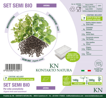 Set 7 semi bio erbe aromatiche & microgreens - Aroma - sm906